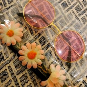 Hippie glasses & flower headband